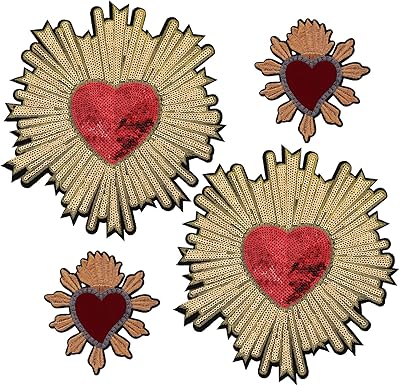 4 pieces of large flowers in the shape of a heartbridge embroidered to ironed for sewing decoration on jeans patches, jackets, clothes for women, bags, hats and manual work (4 pieces in the shape of a heart with embroidered to iron on embroidered patches).. Affordable shopping made easy on DIAYTAR Nigeria, with fast delivery from 5 to 8 days.