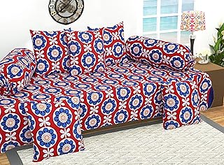Copper Diwan Floral Design Industries Set of 8 pieces, Red and Blue - CTKTC21846.. DIAYTAR NIGERIA: Your affordable gateway to thousands of products delivered promptly nationwide.