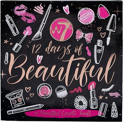 Christmas gift box W7 Sweet 12 Days - 12 surprises makeup and cosmetics individually wrapped - not tested on animals, perfect Christmas gift for teenagers and girls.. DIAYTAR NIGERIA: Where shopping meets satisfaction with affordable prices and prompt delivery services.