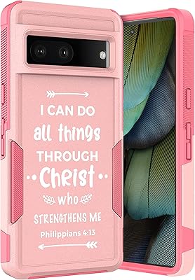 Glisten - Google Pixel 7 shell, Pixel 7 5G shell - I can do all things through Christ Print Protection Robust Military Quality Antichoc Robust Armor Coque/Shell for Pixel 7 5G. [pink].. Shop from anywhere in Nigeria and receive your DIAYTAR purchases at affordable prices within a week.