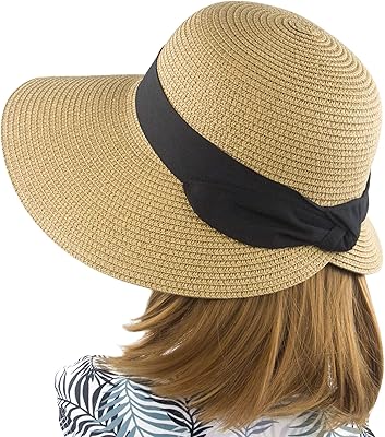 Foldable straw sunset on large edge for women, summer travel beach cap.. Shop with purpose at DIAYTAR NIGERIA and receive products at unbeatable prices within the week.