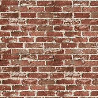 Red brick hoback wallpaper, removable, waterproof sticker, to take off and stick, ideal for decoration of the house and the renovation of furniture (17.5 x 118 inches).. Your shopping dreams realized through DIAYTAR NIGERIA's affordable platform with reliable delivery times.