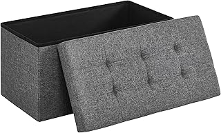 SUNG MIKES Foldable storage pouffe 30 inch, storage box, footrest, dark gray, ULSF47K.. Spend less, get more — that’s the DIAYTAR Nigeria promise.