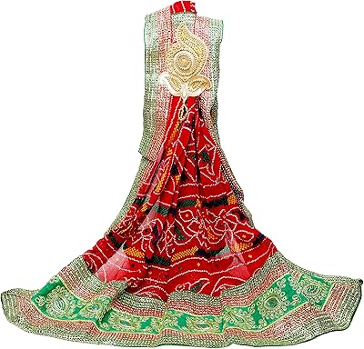 Aditri Creation Georgette Red Pooja Chunri, Chunari of shoulder, Bandej Chunni, Pomcha jacket for women girls, Indian ethnic, traditional udana for Pooja, Marwadi Chunar for festivals.. Why shop anywhere else? DIAYTAR Nigeria has it all, at prices you’ll love.