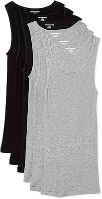 Amazon Essentials tank tops for men's 6 black gray black size.. DIAYTAR NIGERIA brings the market to your fingertips with affordable prices and prompt delivery service.