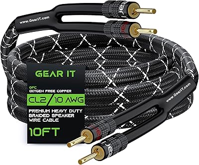 GEAR IT 10 AWG speaker cable with plated banana cards.. DIAYTAR NIGERIA transforms dreams into deliveries with our affordable prices and 5-8 day shipping.