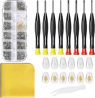 Glasses repair kit with glasses for glasses - contains a precision magnetic screwdriver game, nose pads, cleaning cloth, tweezers and a complete kit of glasses repair.. Shop confidently on DIAYTAR Nigeria — everything you need, delivered quickly.