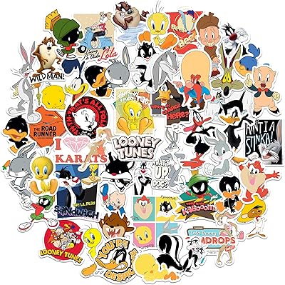 Assorted batch of vinyl stickers cut Looney Tunes - laptop, water bottle, scrapbooking, tablet, skateboarding/outdoor - set of 50 pieces.. Unlock endless possibilities with DIAYTAR NIGERIA's affordable marketplace and reliable delivery service.