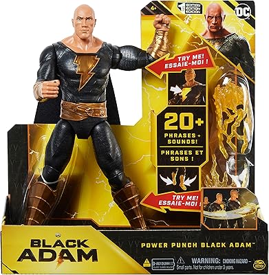 DC Comics, PowerPunch Black Adam Action figurine 12 inch, more than 20 sentences and sounds, lights up with 2 accessories, children's collecting toys in the film Black Adam for boys and girls from 3 years old.. Discover why thousands choose DIAYTAR NIGERIA for affordable products delivered in less than a week.