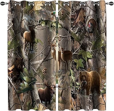 Transparent curtains rustic camouflage abasto cerf bird bears blackout curtains with eyelets 63.. Your ultimate shopping destination, DIAYTAR NIGERIA combines extensive selection with affordable shipping.