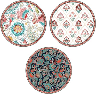 Real art ceramic wall plaque, 10 inch size - 3 pieces, multicolored cashmere pattern.. Discover endless possibilities with DIAYTAR NIGERIA's comprehensive catalog and budget-friendly delivery.