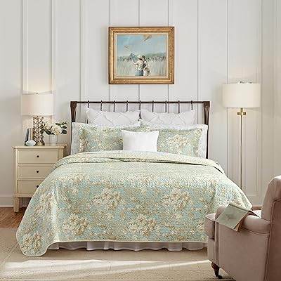 Laura Ashley | BROMPTON collection | Ultra soft bed set all seasons, elegant reversible bed cover with matching pillowcase (s), King, Serene.. DIAYTAR NIGERIA: Where shopping is affordable, selection is vast, and delivery is always reliable.