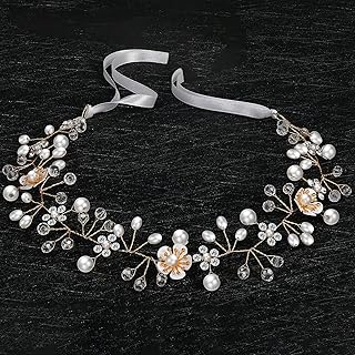 Bang of Crystal Pearls Flower Headlighting Hair Accessories Leaf Hair.. Enjoy deals you can’t resist and delivery you can trust — DIAYTAR Nigeria.