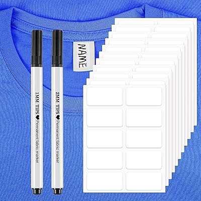 Labels for clothing without ironing, washable and inscribable self -adhesive labels with permanent fabric label for daycare, washing and drying in complete safety (200 pieces).. DIAYTAR NIGERIA: Your trusted e-commerce partner with extensive product choices and affordable delivery.