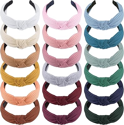 SIK 18 Pieces Bangs with Higher knot for women girls crossed banner for women's wardrobe strips with large knot, 18 colors.. Your favorite brands are just a click away on DIAYTAR Nigeria.