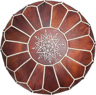 True Moroccan leather pillow of Marrakech style in incredible and beautiful dark brown color, in real leather, house gifts, wedding gifts, not padded (dark brown).. Your digital shopping ally, DIAYTAR NIGERIA offers extensive selection with budget-friendly delivery.