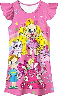 Princess costume dress for little girls, floating sleeves, cartoon print, relaxed home clothes, children's birthday gift from 2 to 12 years old.. From daily needs to rare finds, DIAYTAR Nigeria brings it to your door.