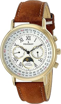Peugeot Classic multifunction watch, lunar perpetual calendar.. DIAYTAR NIGERIA: Empowering Nigerians with access to affordable products delivered within 8 days.