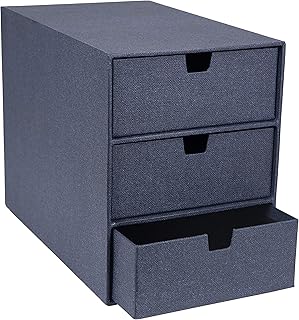 Office organizer in Bigso Ingrid fabric, 3 drawers, size 8.1 x 6.3 x 9.9 inches, blue.. Experience budget-friendly shopping at DIAYTAR NIGERIA, Nigeria's premier online marketplace with quick delivery.