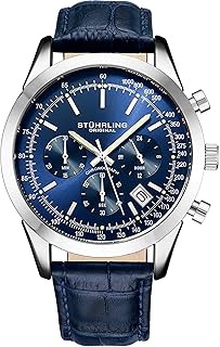 Watch dressed for men, analog chronograph with date - 24 -hour speed counter subcadran, leather bracelet for men - men's watches from the Rialto collection.. DIAYTAR NIGERIA: Bringing quality products to every Nigerian with affordable nationwide delivery.