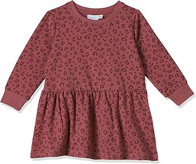 Mid-long sleeve dress Sleep it for girl by tico, pink decor, 1 year old.. DIAYTAR NIGERIA: Empowering Nigerians with access to affordable products and reliable 5-8 day delivery.