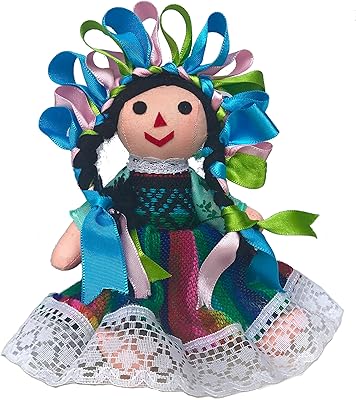 Traditional Mexican Doll handed - 7 inches - Green.. DIAYTAR NIGERIA: Bringing quality products to your doorstep at prices that won't break the bank.
