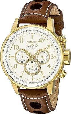 Invicta chronograph watch S1 Rally for men, 48 mm, golden brown leather (16010, 16011).. DIAYTAR NIGERIA: Your affordable marketplace with reliable 5-8 day shipping across Nigeria.