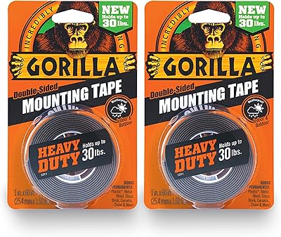 Rubble double -sided adhesive tape Gorilla 1 x 60 " - Black (package of 2) - 6055026.. DIAYTAR NIGERIA brings the marketplace to every Nigerian home with affordable prices and quick delivery.