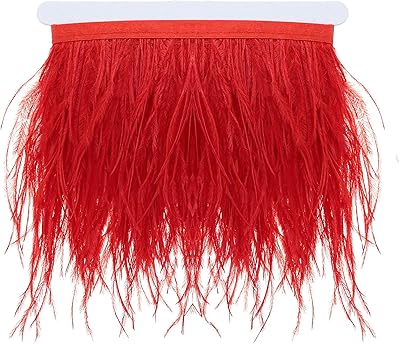Pompels with pompoms of natural ostrich 2 meters ostrich - used for dresses, seam, lighting decorations, costumes, etc. (red).. Enjoy a hassle-free shopping experience with DIAYTAR Nigeria, where products are categorized for your convenience and delivery is always on time.