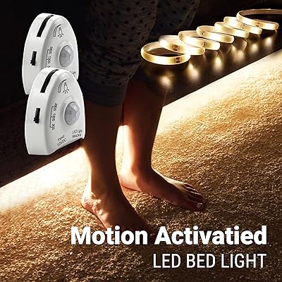 Lights under the bed with Illumi Force Movement Detector, Bedroom lamp activated by movement, 12 V sector adapter, LED strip with variable intensity of 2 x 5 feet, night light for bedroom, stairs, cradle, cupboard, double set.. Your complete retail destination, DIAYTAR NIGERIA combines extensive variety with prompt delivery.
