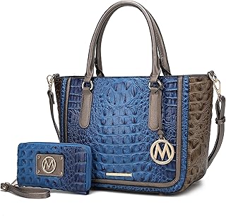 MKF collection for women, shoulder bag in vegan leather embossed crocodile, handbag with upper handle.. DIAYTAR NIGERIA: Where shopping dreams become reality with budget-friendly prices and prompt delivery.