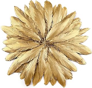 Darkie natural golden goose feathers for manual work, wedding festival decorations and clothing accessories - feathers 6 to 8 inches long.. DIAYTAR NIGERIA: Where shopping meets satisfaction with affordable prices and reliable 5-8 day shipping.