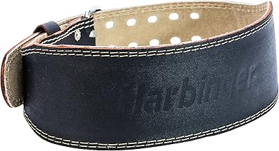 Harbinger quilted leather weightlifting belt with suede lining and steel swivel loop.. DIAYTAR NIGERIA makes quality accessible with our diverse product range and dependable delivery service.