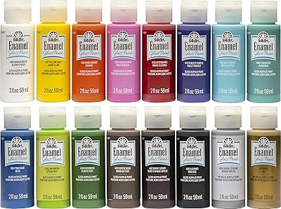 Acrylic enamel craft kit with folkart glitter finish designed for beginners and artists, non -toxic formula perfect for glass and ceramic painting, 6 bottles of 59 ml.. DIAYTAR NIGERIA: Creating access to affordable products for every Nigerian with our swift delivery service.