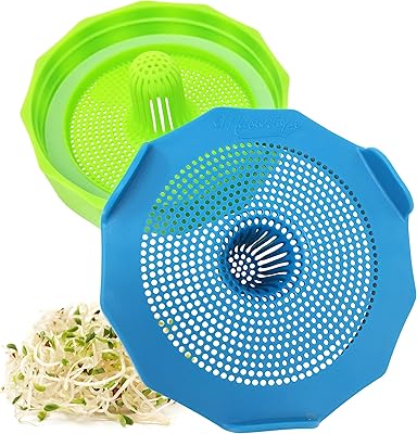Masontop plastic micropossee culture kit with large opening germination lids - for the cultivation of broccoli germs, luzerne, seeds and soy germs - pack of 2 lids of germination pots at wide opening.. DIAYTAR NIGERIA: Where affordability meets variety, with thousands of products delivered in less than 8 days.