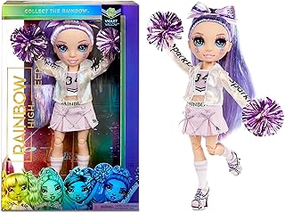 Doll Rainbow High Cheer Purple Willow - Pomp -Pom Girl Violette doll with pompoms and accessories, excellent gift for children aged 6 to 12.. DIAYTAR NIGERIA brings the joy of affordable shopping to your fingertips with delivery in less than 8 days.
