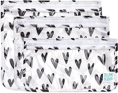 Travel toiletry approved by PUMKINS TSA, liter with transparent sides and zipper, without PVC or vinyl - Set of 3 with hearts, 5 inch.. No stress, no delays — DIAYTAR Nigeria is your trusted shopping partner.