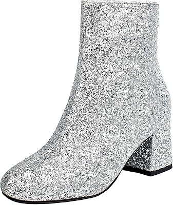 Thick heeled shoes with shiny glitter for women from Visi.. DIAYTAR Nigeria — the online store where variety meets value.