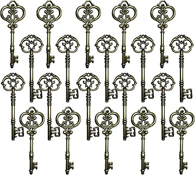 20 matching vintage skeleton keys (2 different styles) - 3.8 "keys in ancient bronze.. Don’t wait weeks — DIAYTAR Nigeria delivers your order in just a few days.
