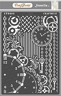 Crafttreat clock stencil for wooden painting, canvas and canvas - clock and key - Size: A4 (8.3 x 11.7 inches) - Artisanal stencil reusable for mixed art - clock clock for wood paint.. DIAYTAR NIGERIA transforms online shopping with competitive prices and dependable nationwide delivery.