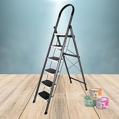 Folding scale in steel with 6 high quality plantix steps - 6 steps of non -slip width (gray and white).. Your one-click solution to affordable shopping, DIAYTAR NIGERIA delivers quality products nationwide.