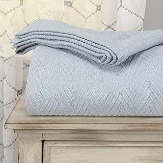 Upper thermal cover 100 % cotton - all -seated oversized coverage, chevron knitting, light blue, King size.. Need it fast? Need it cheap? Choose DIAYTAR Nigeria.