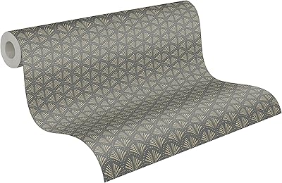 Geometric wallpaper intricated trendwall 10.05 m x 0.53 m metallic black made in Germany A.S. Creation 379573 37957-3.. With DIAYTAR Nigeria, shopping online is easy, affordable, and fast.