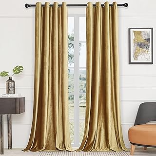 Curtains in golden velvet poolball of 84 "length black thermal window for living room.. Why shop anywhere else? DIAYTAR Nigeria has it all, at prices you’ll love.
