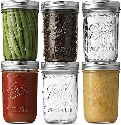 Large opening mason jars (capacity of 16 oz/pint), transparent, pack of 6.. DIAYTAR NIGERIA: Your one-stop e-commerce destination with affordable prices and nationwide delivery in 5-8 days.