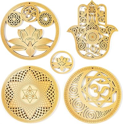 5.3 "Golden wooden decoration set of 4 pieces art.. Great finds. Great prices. Fast shipping. That’s DIAYTAR Nigeria.