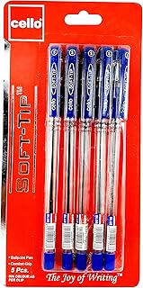 Cello ball pen with fine point 0.7 mm, batch of 5, blue, flexible 7 5b.. You choose it, we deliver it — DIAYTAR Nigeria makes shopping easy.