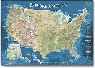 Map poster of national parks with travel destinations in the United States created by a 36 W x 24 inch USA-Voy-24x18pos-v5 professional geographer.. Thousands of items at your fingertips — DIAYTAR Nigeria makes it happen.