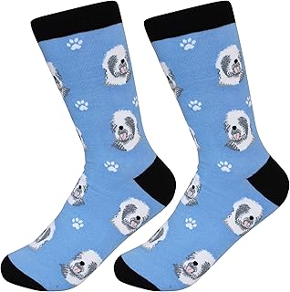 Old English sheepdogs design socks - Sweet combed cotton - single size, blue, one size.. Discover the perfect balance of selection and value with DIAYTAR NIGERIA's nationwide delivery service.