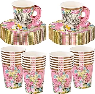 Set of cups and party plates Alice in Wonderland with 3 models for birthdays and snacks.. DIAYTAR NIGERIA: Redefining e-commerce with affordable prices and reliable nationwide shipping.